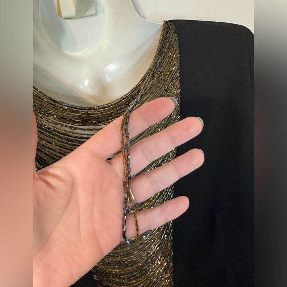 Vintage Morton Myles for Neiman Marcus Black Wrap Beaded Back Dress - Picture 12 of 14